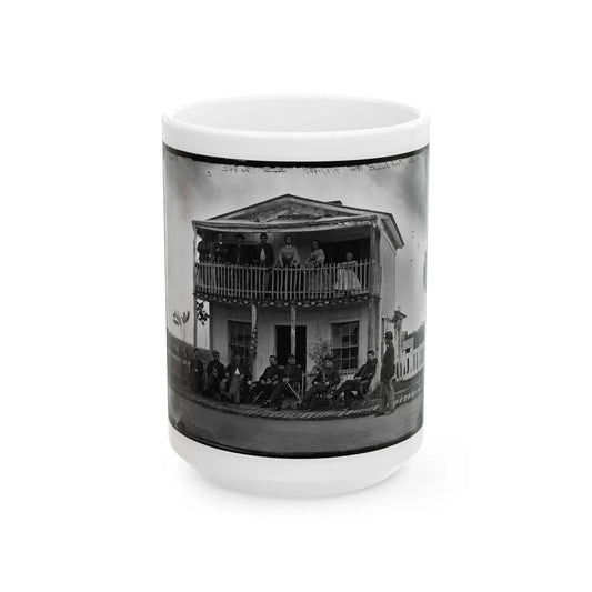 Arlington, Virginia. Officers Of Companies K & L, 2d New York Heavy Artillery At Fort C.F. Smith (U.S. Civil War) White Coffee Mug-15oz-Go Mug Yourself