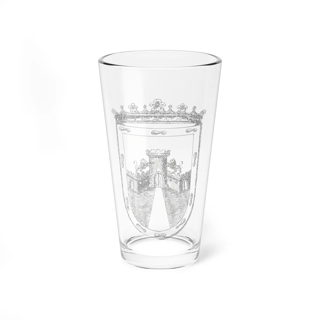 Armas de la ciudad de Mexico 1767 (Costa Rica) (Coat of Arms) Pint Glass 16oz 16oz - Go Mug Yourself
