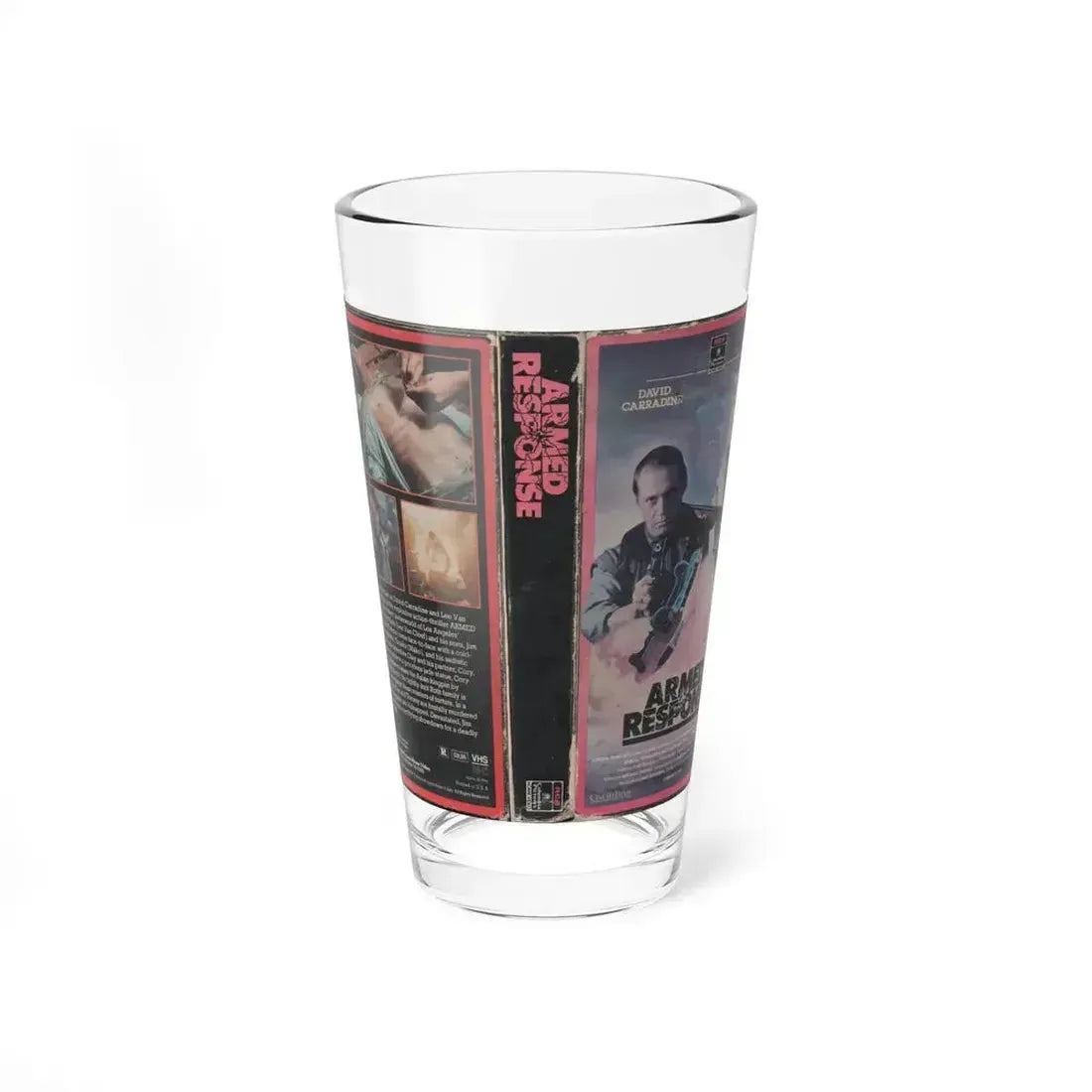ARMED RESPONSE (VHS COVER) Pint Glass 16oz 16oz - Go Mug Yourself