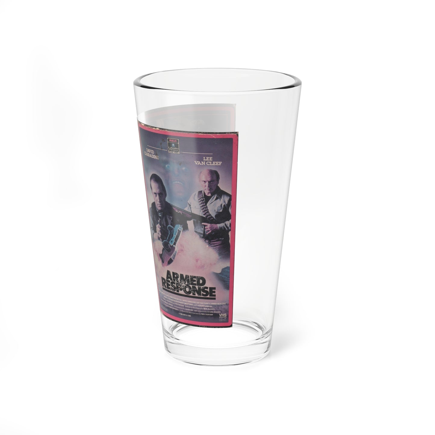 ARMED RESPONSE (VHS COVER) Pint Glass 16oz-Go Mug Yourself