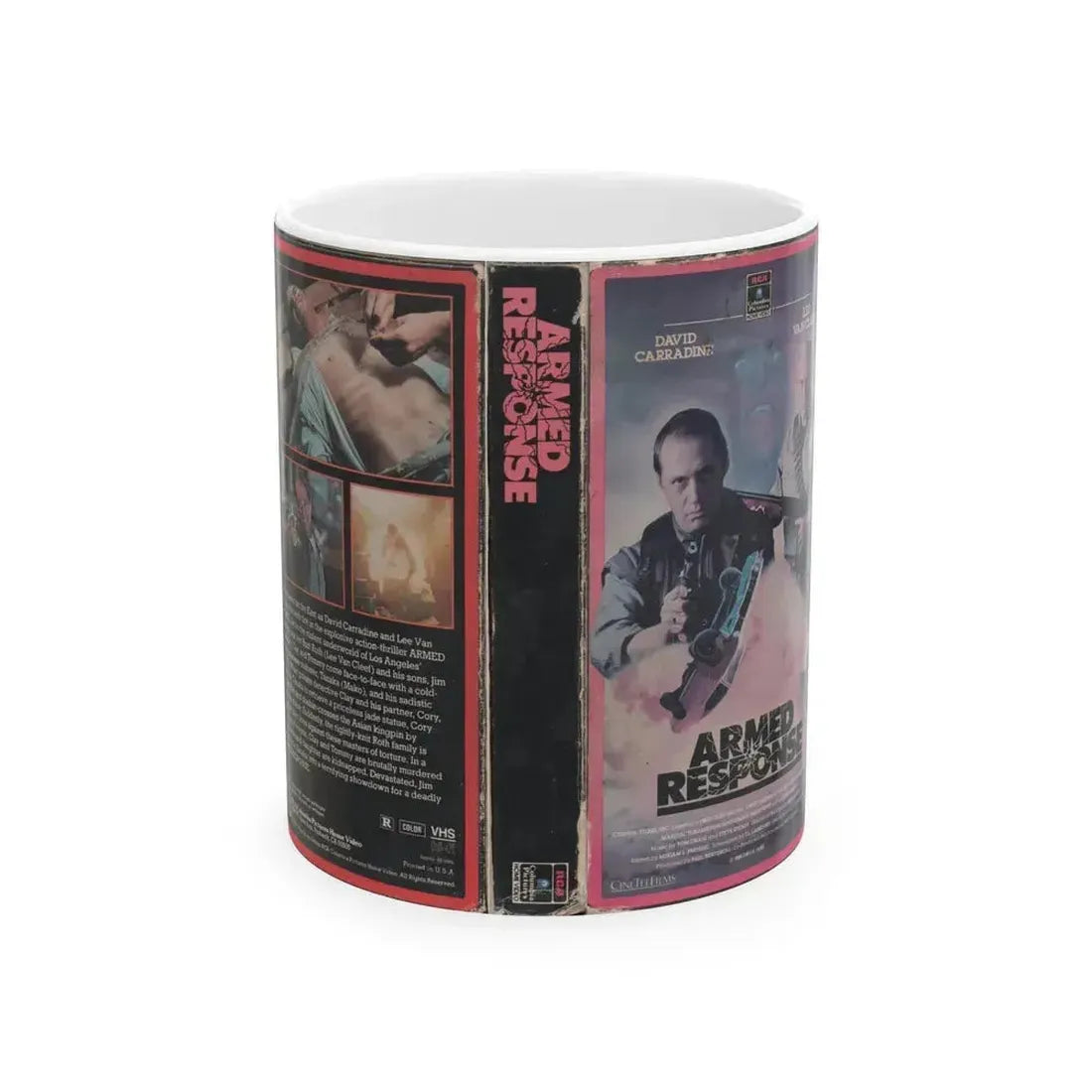 ARMED RESPONSE (VHS COVER) - White Coffee Mug 11oz - Go Mug Yourself