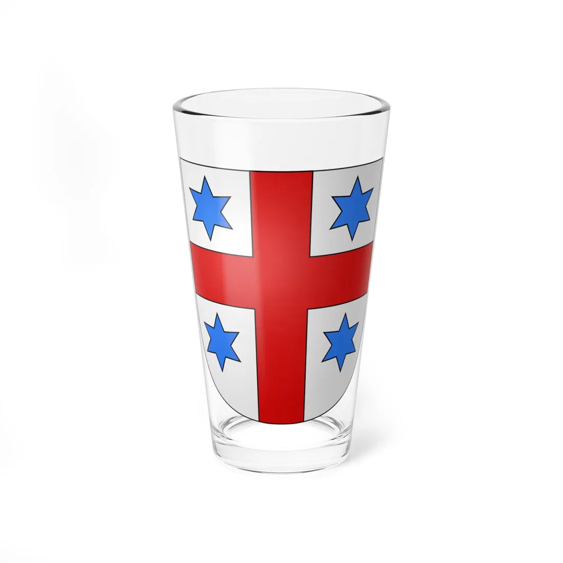 Armes de la famille Agie de Selsaeten (Belgium) (Coat of Arms) Pint Glass 16oz 16oz - Go Mug Yourself
