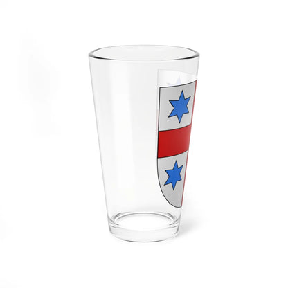 Armes de la famille Agie de Selsaeten (Belgium) (Coat of Arms) Pint Glass 16oz - Go Mug Yourself