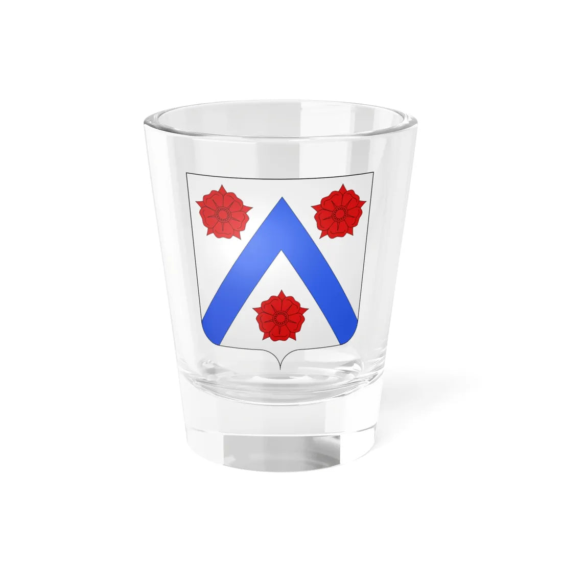 Armes de la famille de Clerque Wissocq de Sousberghe (Belgium) (Coat of Arms) Shot Glass 1.5oz 1.5oz - Go Mug Yourself