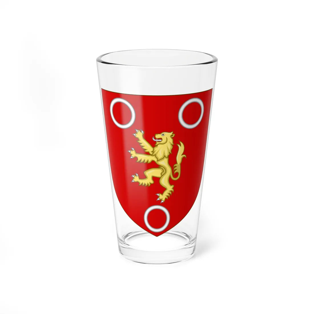 Armes de la famille Jouan de Kervenoaël (France) (Coat of Arms) Pint Glass 16oz 16oz - Go Mug Yourself