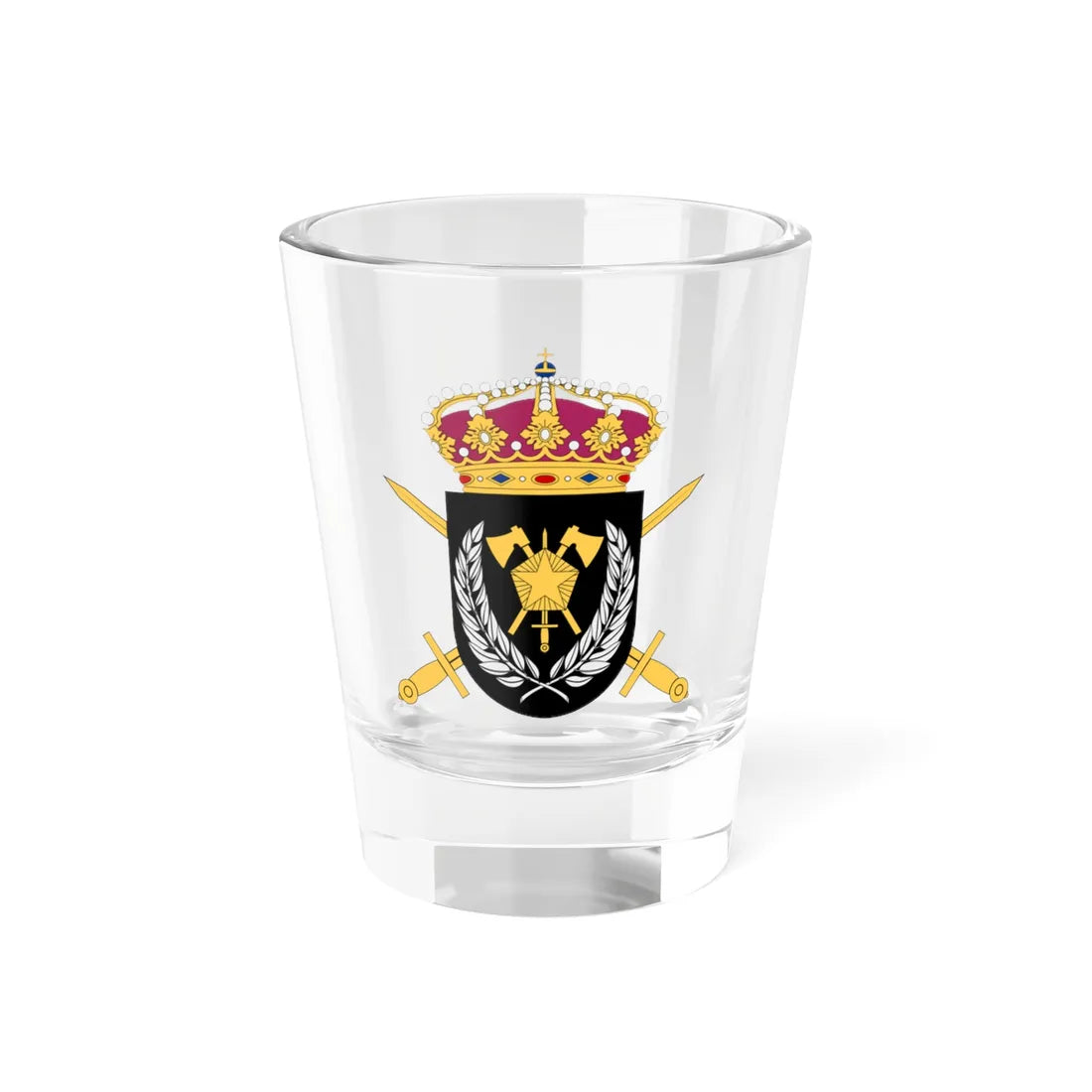Arméns fältarbetsskola vapen (Sweden) (Coat of Arms) Shot Glass 1.5oz 1.5oz - Go Mug Yourself