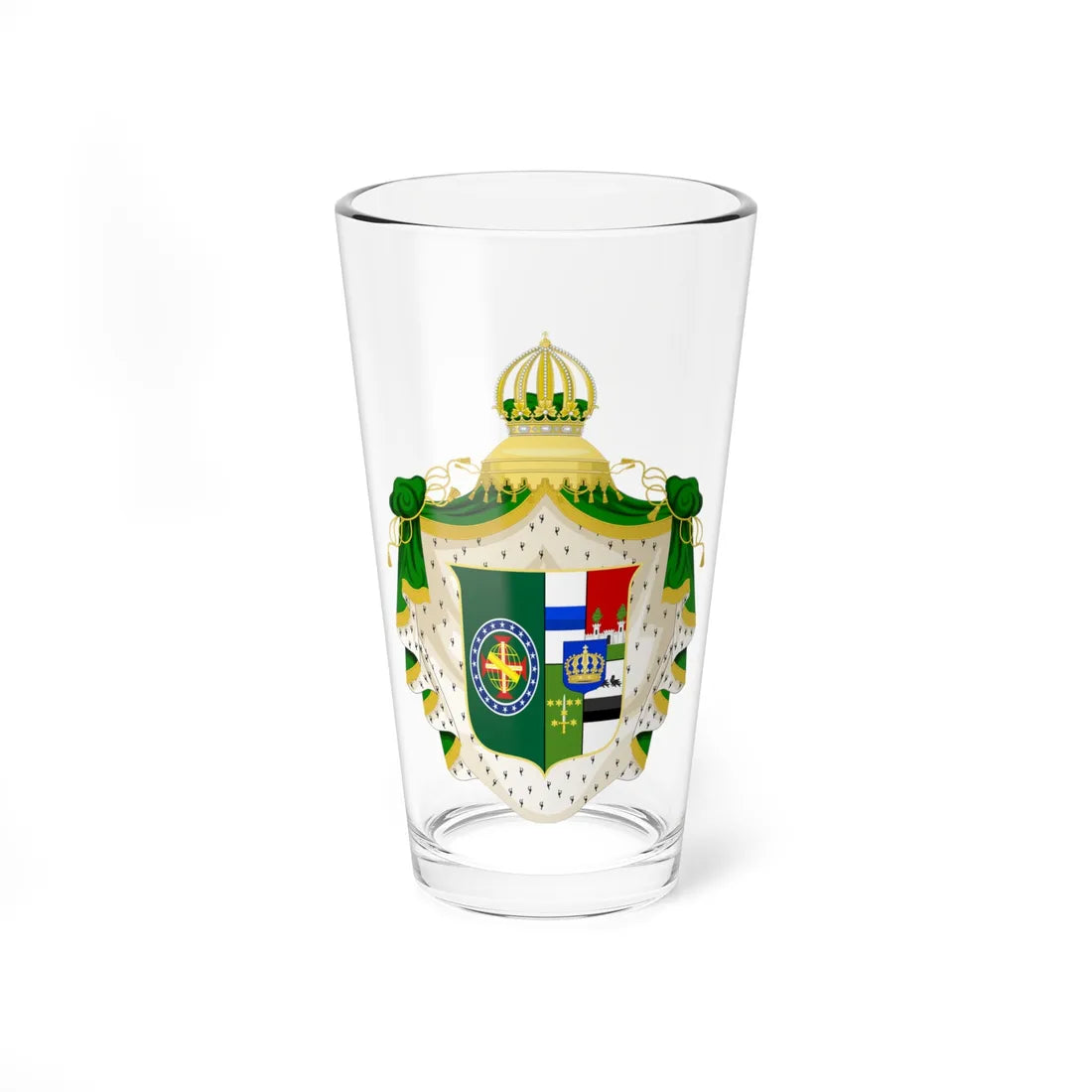 Armoiries dAmélie de Beauharnais2 (Brazil) (Coat of Arms) Pint Glass 16oz 16oz - Go Mug Yourself