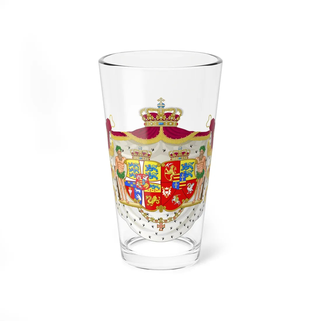 Armoiries de Caroline-Amélie de Schleswig-Holstein reine de Danemark (Denmark) (Coat of Arms) Pint Glass 16oz 16oz - Go Mug Yourself