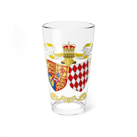 Armoiries de Caroline de Monaco princesse de Hanovre (Monaco) (Coat of Arms) Pint Glass 16oz 16oz - Go Mug Yourself