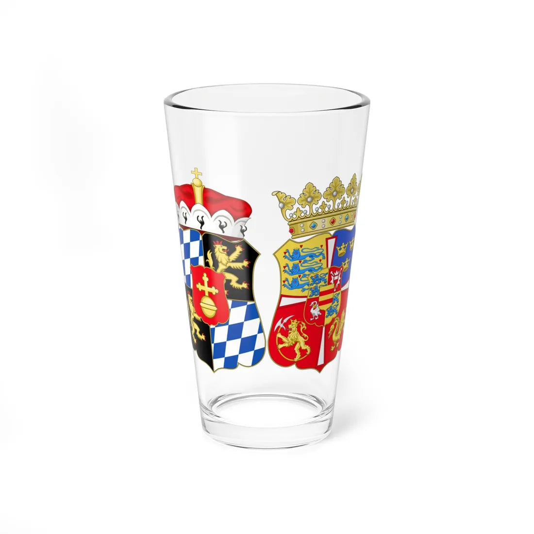 Armoiries de Dorothée de Danemark (Denmark) (Coat of Arms) Pint Glass 16oz 16oz - Go Mug Yourself