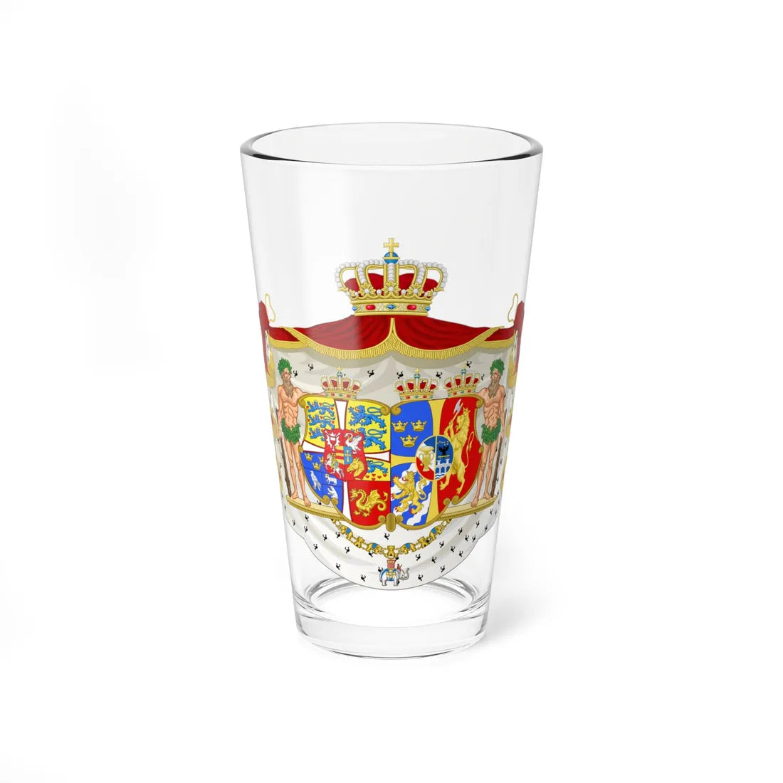 Armoiries de la reine Lovisa de Suède1 (Denmark) (Coat of Arms) Pint Glass 16oz 16oz - Go Mug Yourself