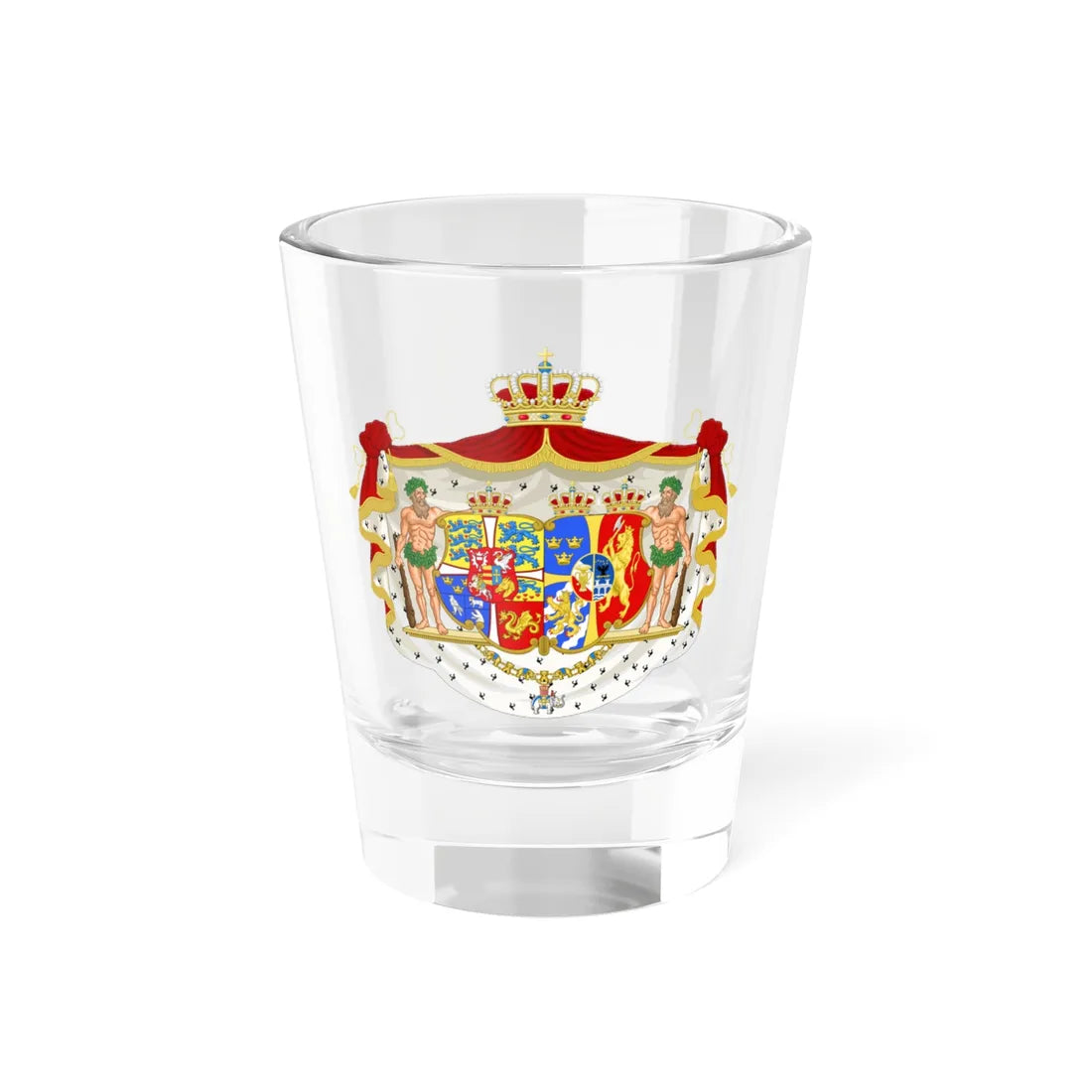 Armoiries de la reine Lovisa de Suède1 (Denmark) (Coat of Arms) Shot Glass 1.5oz 1.5oz - Go Mug Yourself