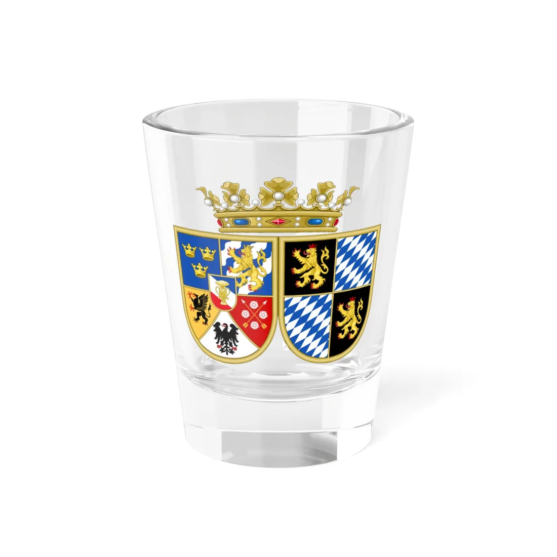 Armoiries du Charles de Suède et Marie de Palatinat-Wittelsbach (Germany) (Coat of Arms) Shot Glass 1.5oz 1.5oz - Go Mug Yourself