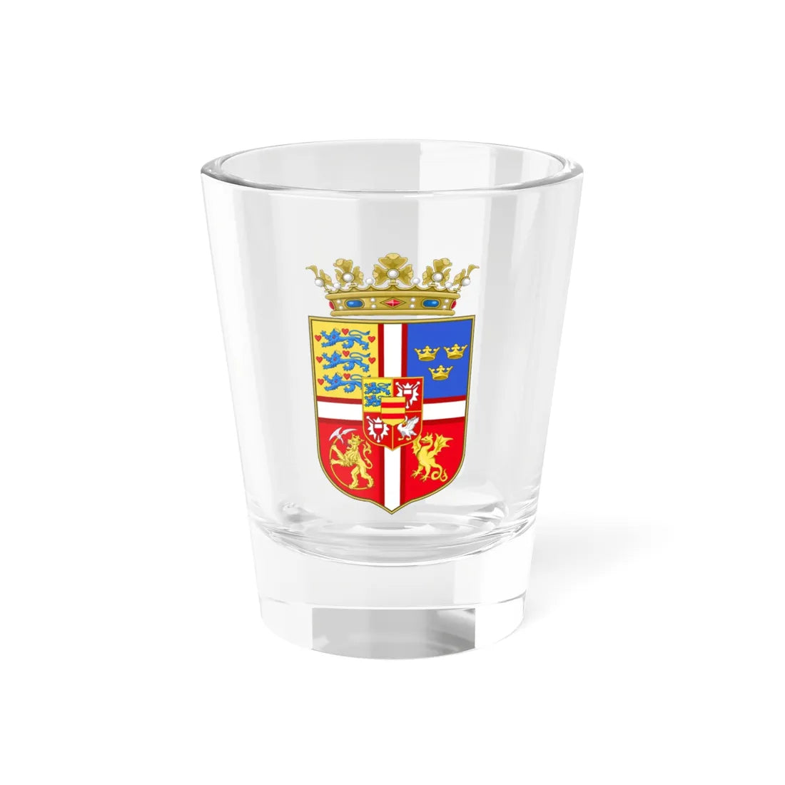Armoiries du roi Jean Ier du Danemark (Denmark) (Coat of Arms) Shot Glass 1.5oz 1.5oz - Go Mug Yourself