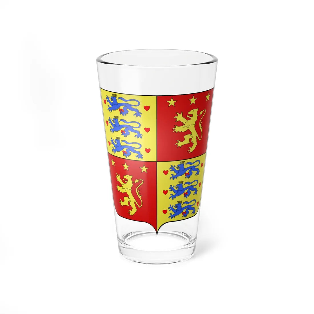 Armoiries Henri de Laborde de Montpezat prince de Danemark (Denmark) (Coat of Arms) Pint Glass 16oz 16oz - Go Mug Yourself