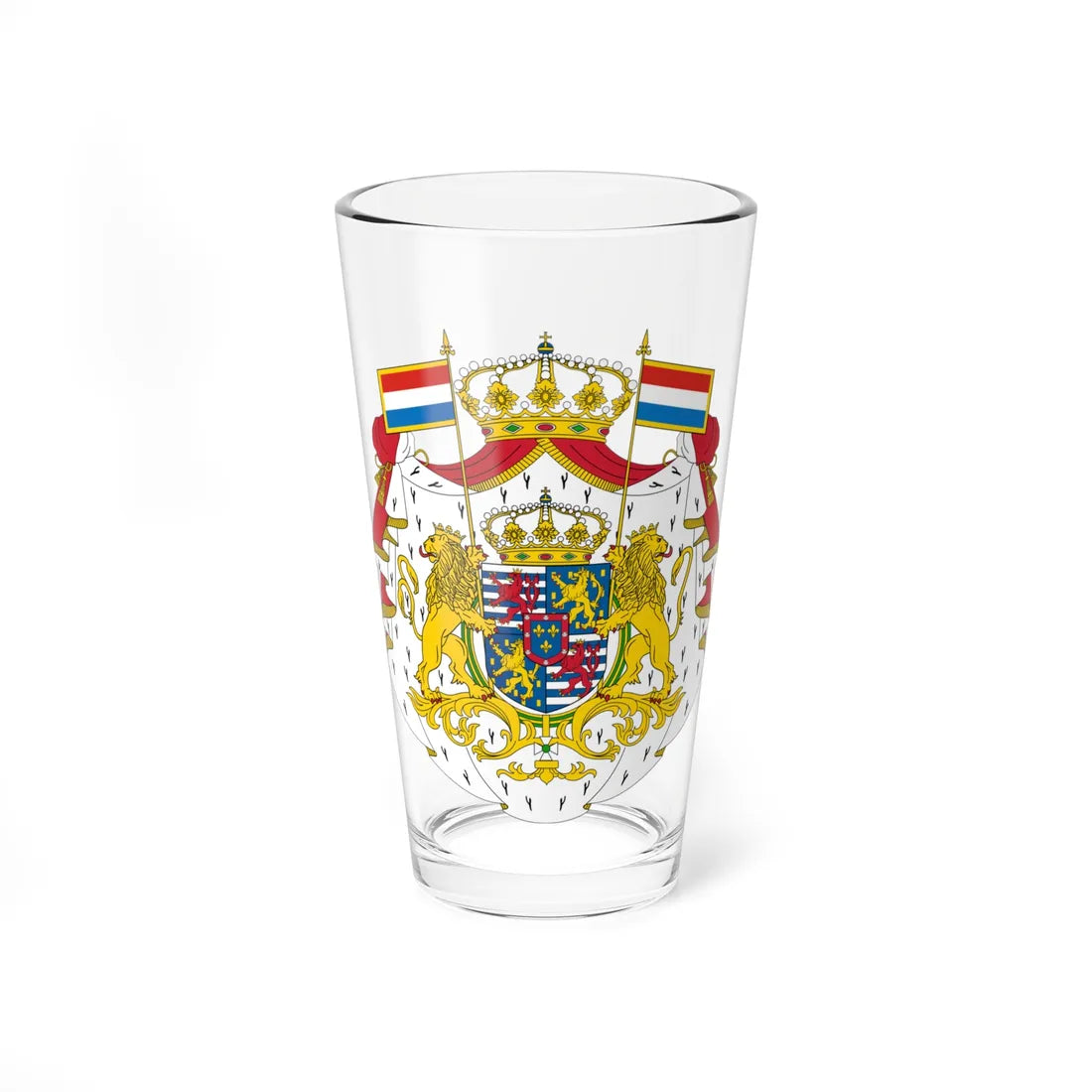 Armoiries Luxembourg Bourbon avec ornements 2 (Luxembourg) (Coat of Arms) Pint Glass 16oz 16oz - Go Mug Yourself
