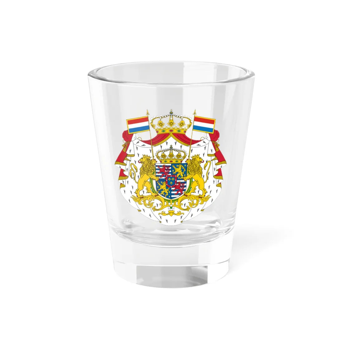 Armoiries Luxembourg Bourbon avec ornements 2 (Luxembourg) (Coat of Arms) Shot Glass 1.5oz 1.5oz - Go Mug Yourself