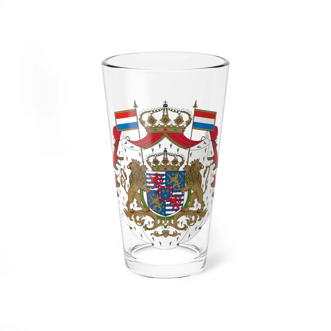 Armoiries Luxembourg Bourbon avec ornements (Luxembourg) (Coat of Arms) Pint Glass 16oz 16oz - Go Mug Yourself