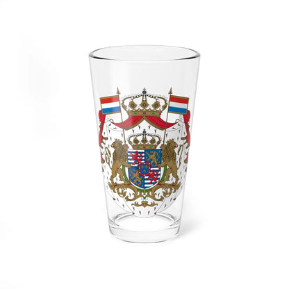 Armoiries Luxembourg Bourbon avec ornements (Luxembourg) (Coat of Arms) Pint Glass 16oz 16oz - Go Mug Yourself