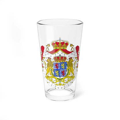 Armoiries Luxembourg-Nassau avec ornements (Luxembourg) (Coat of Arms) Pint Glass 16oz 16oz - Go Mug Yourself