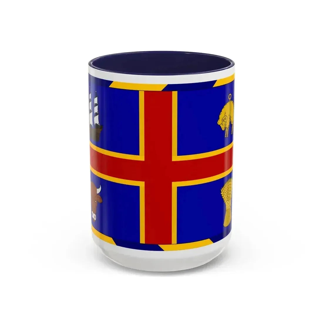 Armorial Flag of the City of Adelaide Australia - Accent Coffee Mug 15oz Navy - Go Mug Yourself