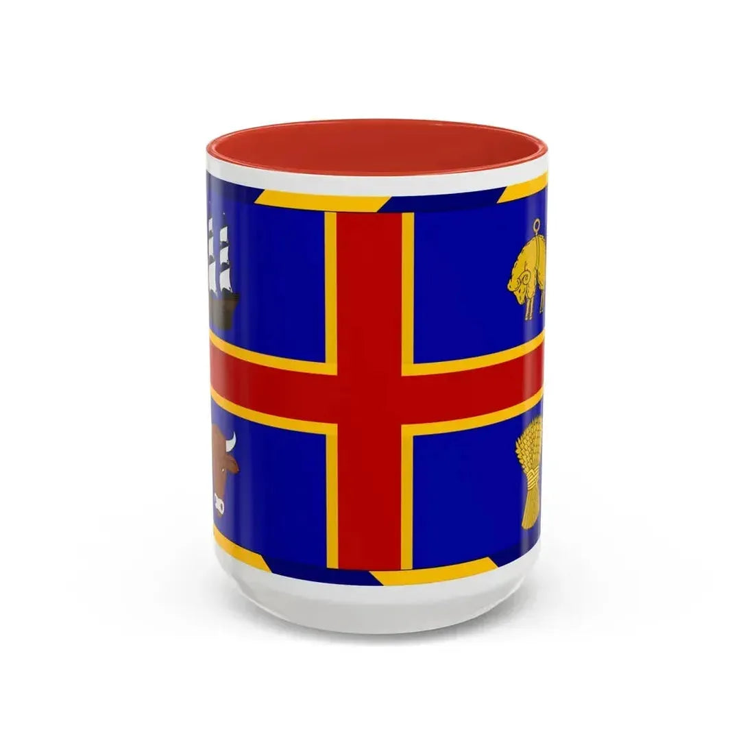 Armorial Flag of the City of Adelaide Australia - Accent Coffee Mug 15oz Red - Go Mug Yourself