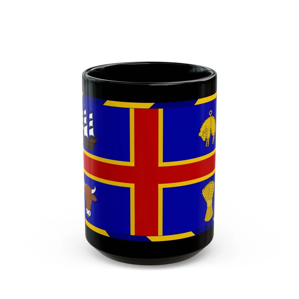 Armorial Flag of the City of Adelaide Australia - Black Coffee Mug-15oz-Go Mug Yourself