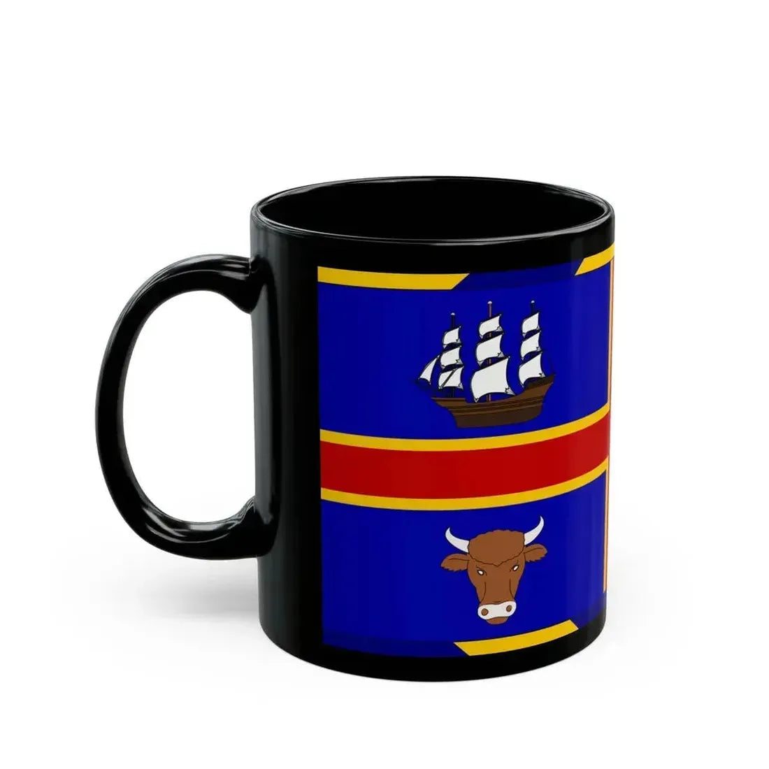 Armorial Flag of the City of Adelaide Australia - Black Coffee Mug - Go Mug Yourself
