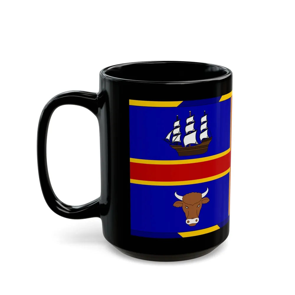 Armorial Flag of the City of Adelaide Australia - Black Coffee Mug-Go Mug Yourself