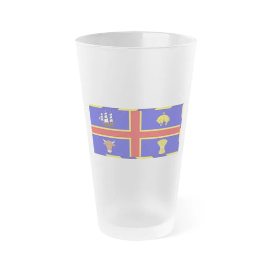 Armorial Flag of the City of Adelaide Australia - Frosted Pint Glass 16oz-16oz-Frosted-Go Mug Yourself