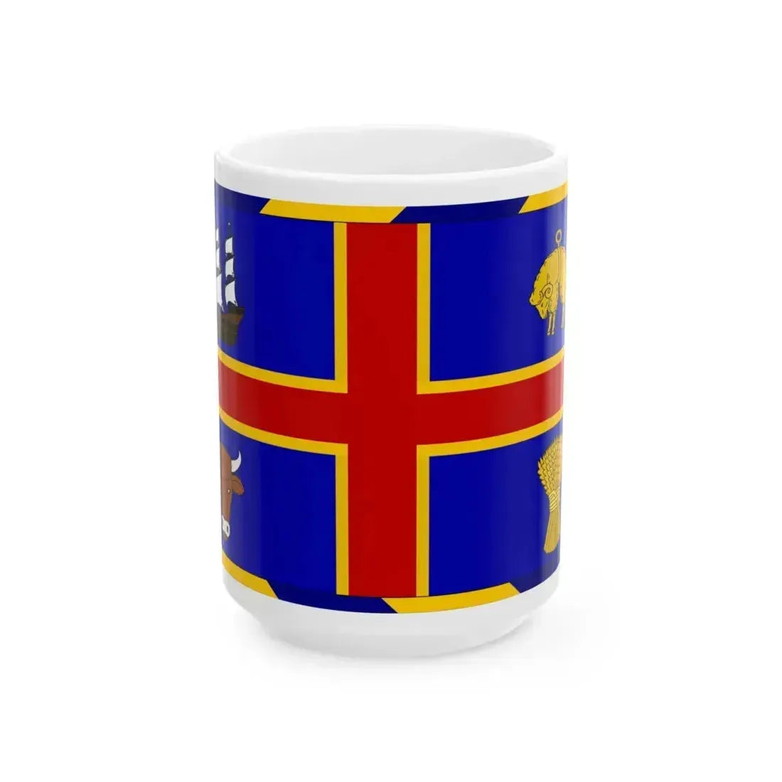 Armorial Flag of the City of Adelaide Australia - White Coffee Mug 15oz - Go Mug Yourself