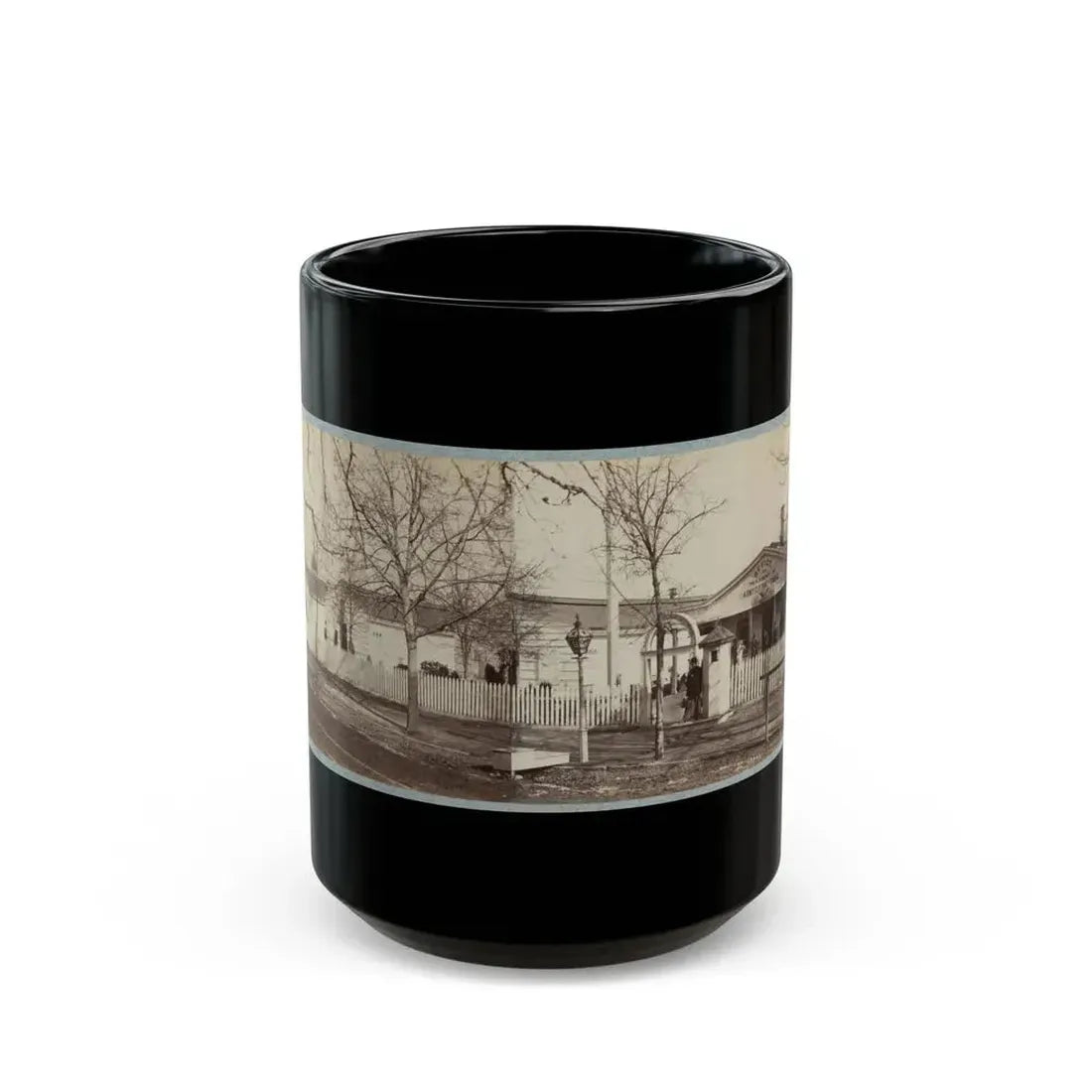 Armory Square Hospital, Washington, D.C. 002 (U.S. Civil War) Black Coffee Mug 15oz - Go Mug Yourself