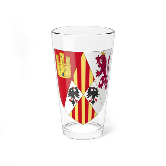 Arms of Alonso of Aragon (Spain) (Coat of Arms) Pint Glass 16oz 16oz - Go Mug Yourself