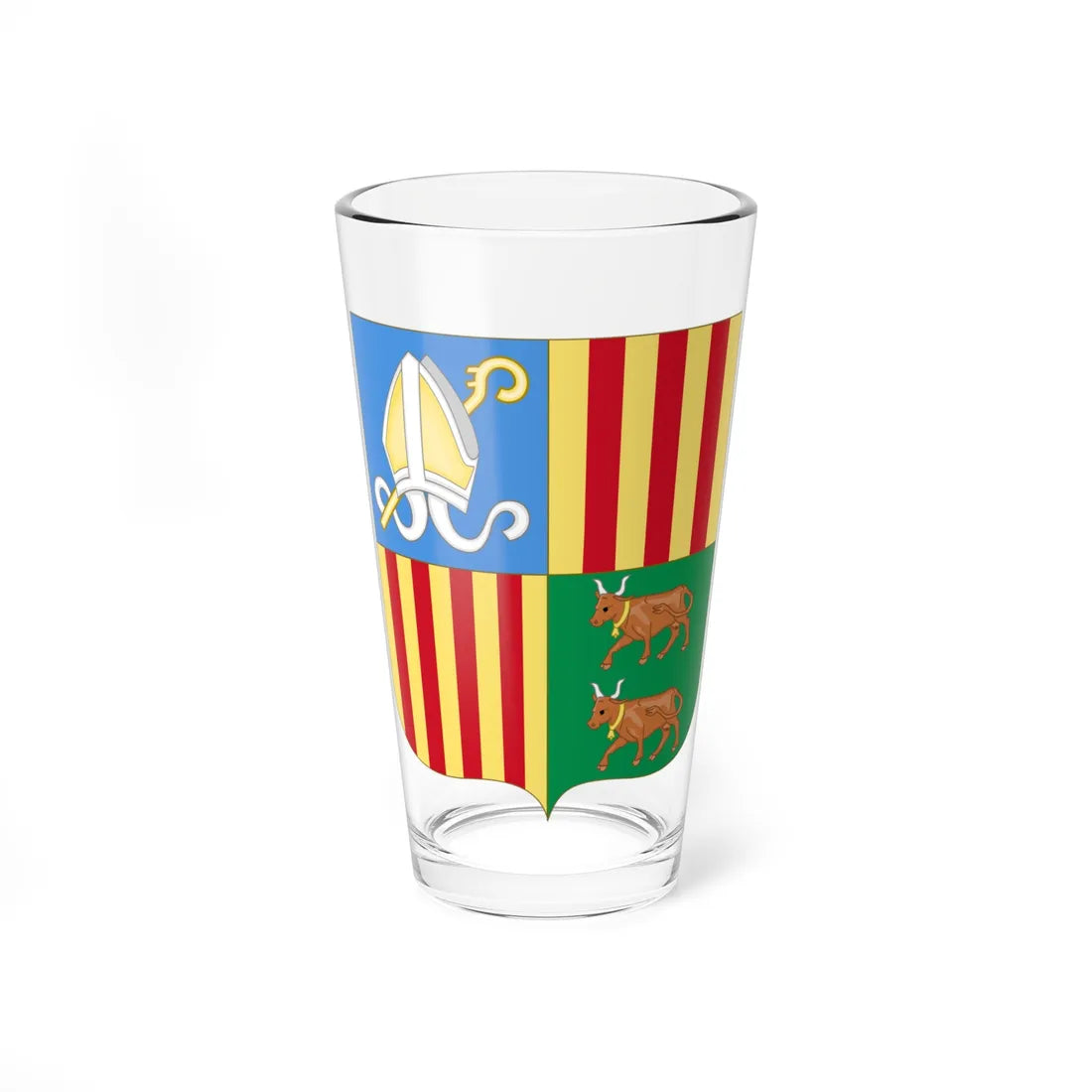 Arms of Andorra 1949-1959 (Andorra) (Coat of Arms) Pint Glass 16oz 16oz - Go Mug Yourself