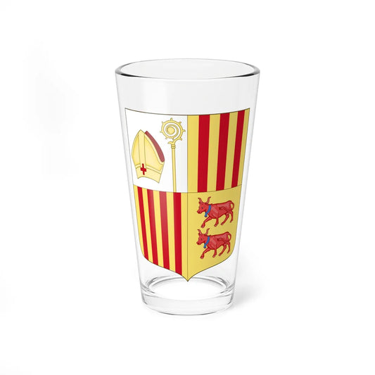 Arms of Andorra c.1800-1949 (Andorra) (Coat of Arms) Pint Glass 16oz 16oz - Go Mug Yourself