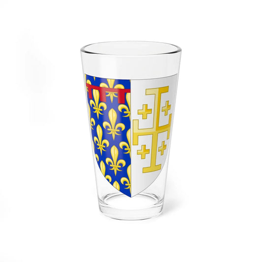 Arms of Anjou-Jerusalem (Spain) (Coat of Arms) Pint Glass 16oz 16oz - Go Mug Yourself