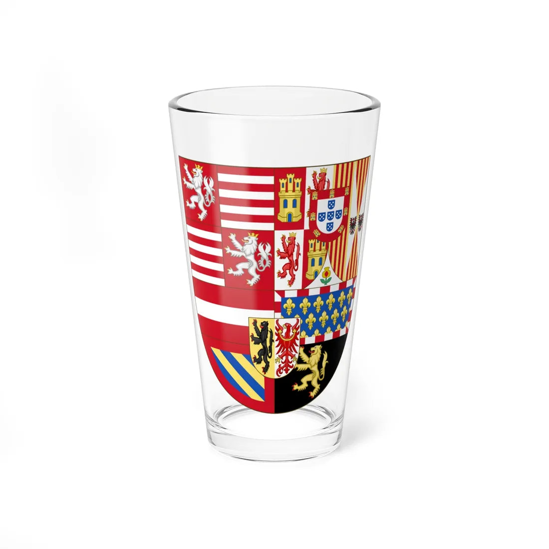Arms of Archduke Albert of Austria and Infanta Isabella of Spain (Netherlands) (Coat of Arms) Pint Glass 16oz 16oz - Go Mug Yourself