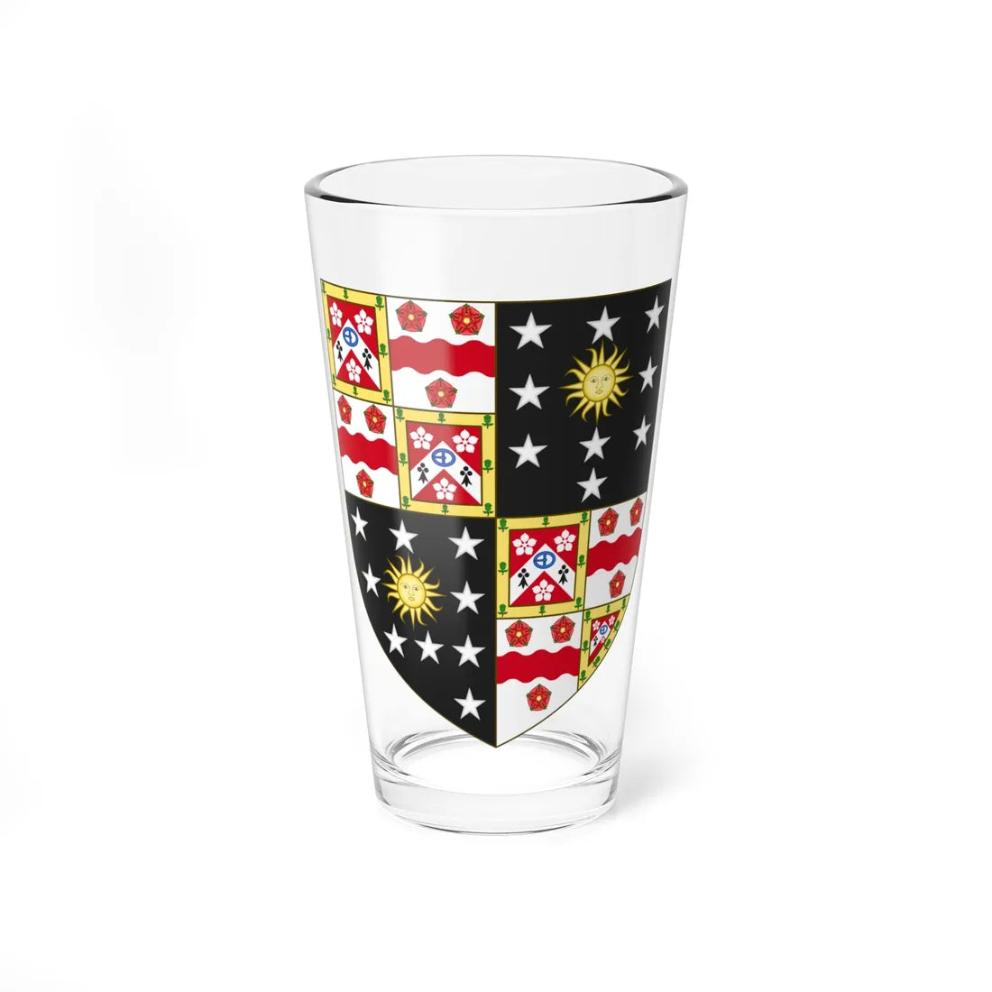 Arms of Baillie-Hamilton Earl of Haddington (Scotland) (Coat of Arms) Pint Glass 16oz 16oz - Go Mug Yourself