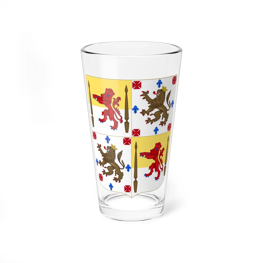 Arms of Baron Baden-Powell (Spain) (Coat of Arms) Pint Glass 16oz 16oz - Go Mug Yourself