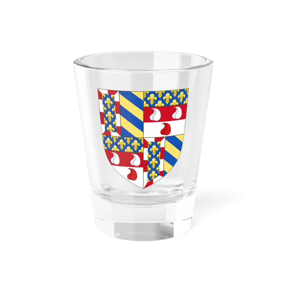 Arms of Bartolomeo Colleoni Burgundy (Italy) (Coat of Arms) Shot Glass 1.5oz 1.5oz - Go Mug Yourself