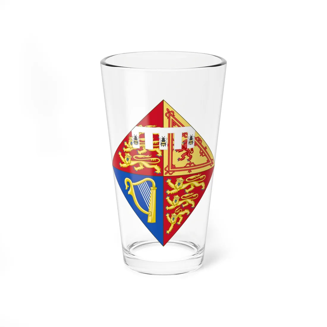 Arms of Beatrice of York (United Kingdom) (Coat of Arms) Pint Glass 16oz 16oz - Go Mug Yourself