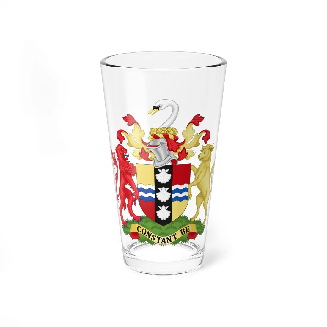 Arms of Bedfordshire County Council (England) (Coat of Arms) Pint Glass 16oz 16oz - Go Mug Yourself