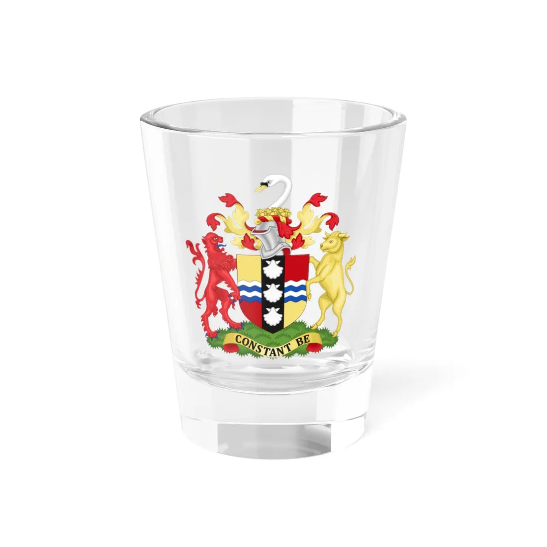 Arms of Bedfordshire County Council (England) (Coat of Arms) Shot Glass 1.5oz 1.5oz - Go Mug Yourself