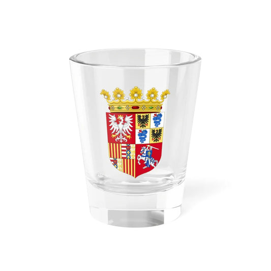 Arms of Bona Sforza dAragona Queen consort of Poland (Lithuania) (Coat of Arms) Shot Glass 1.5oz 1.5oz - Go Mug Yourself