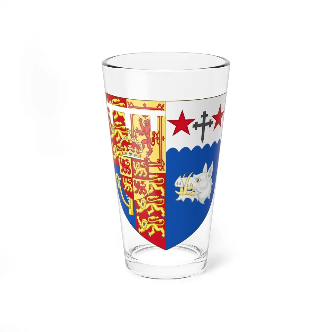 Arms of Camilla Duchess of Cornwall (United Kingdom) (Coat of Arms) Pint Glass 16oz 16oz - Go Mug Yourself