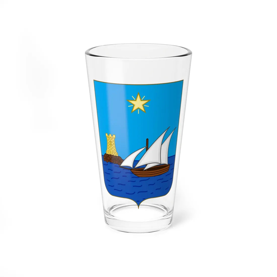 Arms of Camogli (Italy) (Coat of Arms) Pint Glass 16oz 16oz - Go Mug Yourself