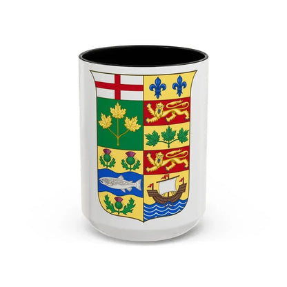 Arms of Canada 1868 - Accent Coffee Mug 15oz Black - Go Mug Yourself