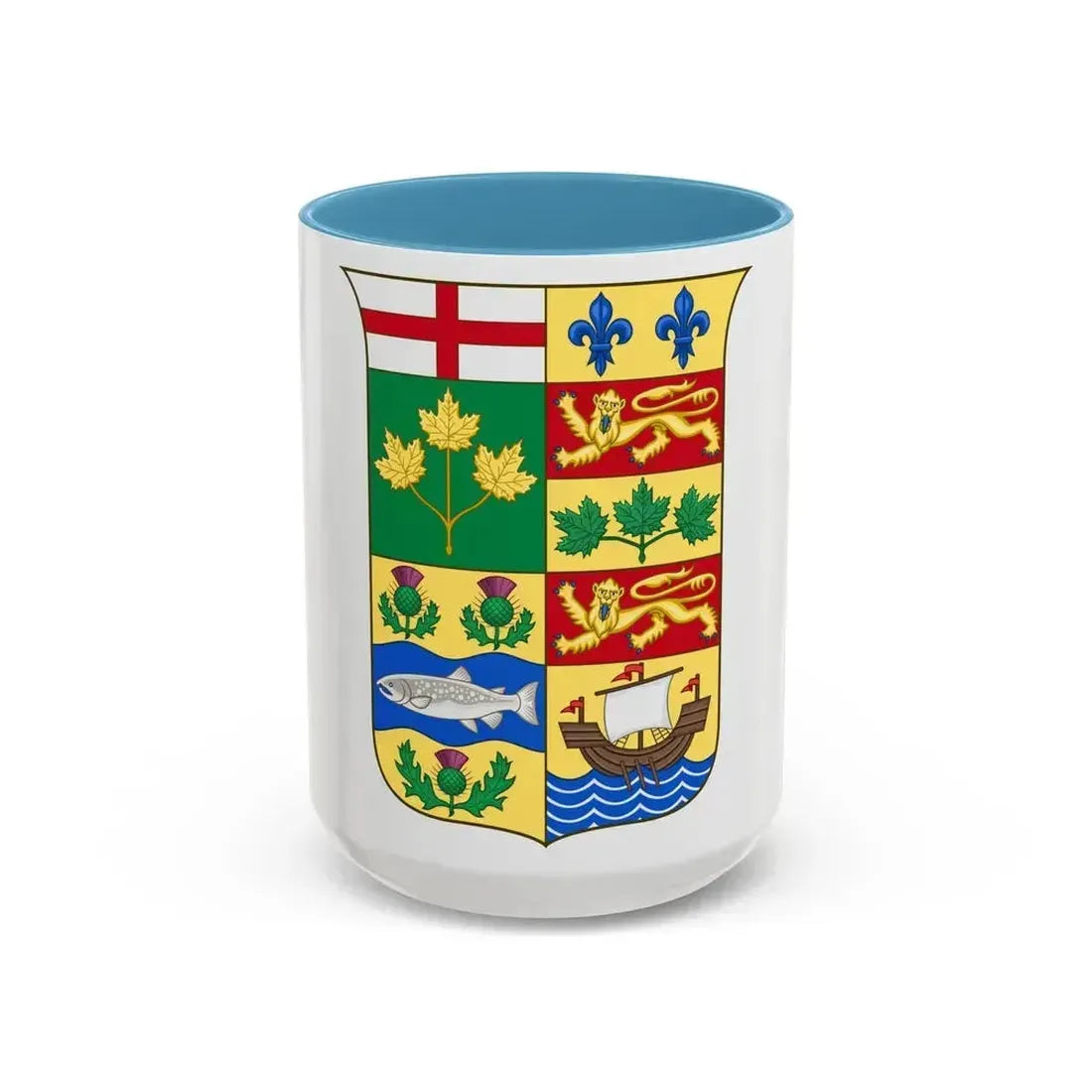 Arms of Canada 1868 - Accent Coffee Mug 15oz Light Blue - Go Mug Yourself
