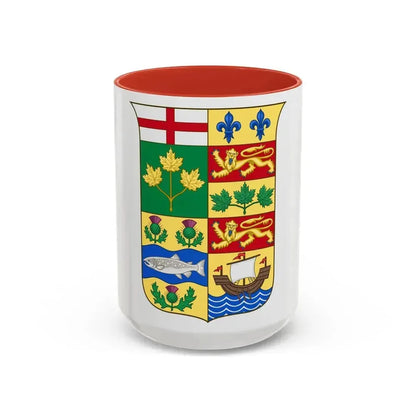 Arms of Canada 1868 - Accent Coffee Mug 15oz Red - Go Mug Yourself