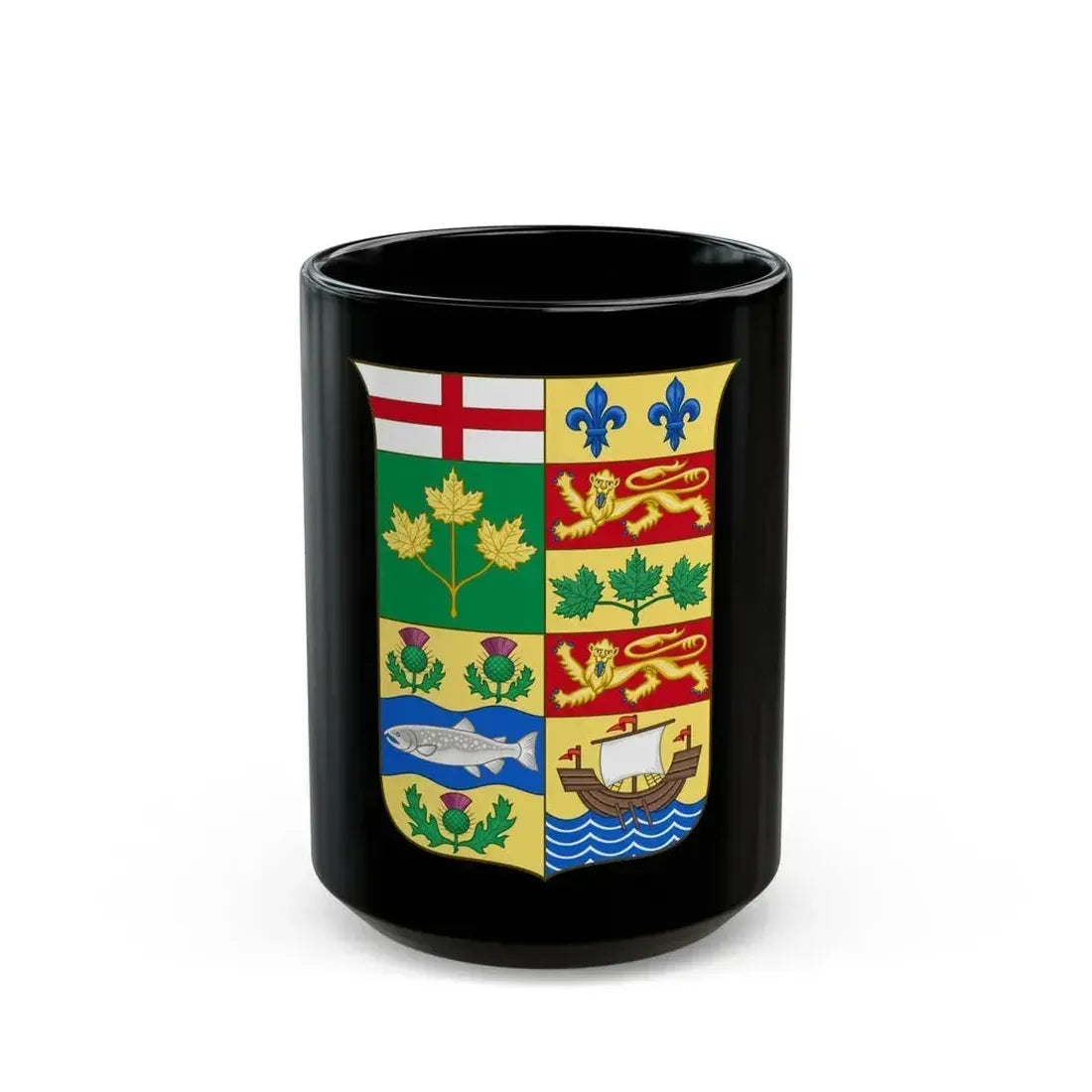 Arms of Canada 1868 - Black Coffee Mug 15oz - Go Mug Yourself